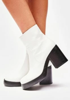 Dirty Laundry Boots & Booties White Groovy Combat Boots
