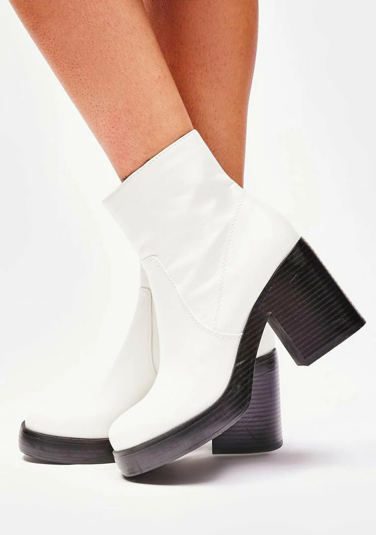 Dirty Laundry Boots & Booties White Groovy Combat Boots