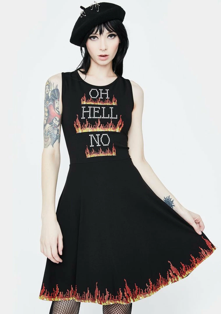 Jawbreaker Dresses Oh Hell No Pixel Skater Dress