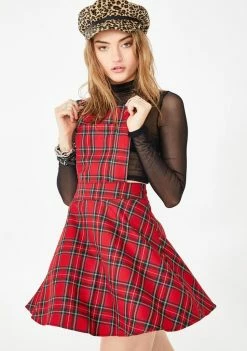 Jawbreaker Dresses Plaid Overall Dress