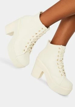 Dirty Laundry Off White Campus Queen Booties Boots & Booties