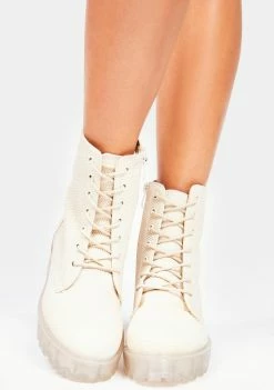 Dirty Laundry Natural Mazzy Combat Boots