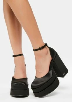 NOKWOL Charlie Satin Platform Heels