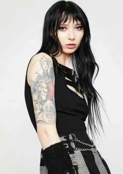 Jawbreaker Cropped Straps Buckle Top