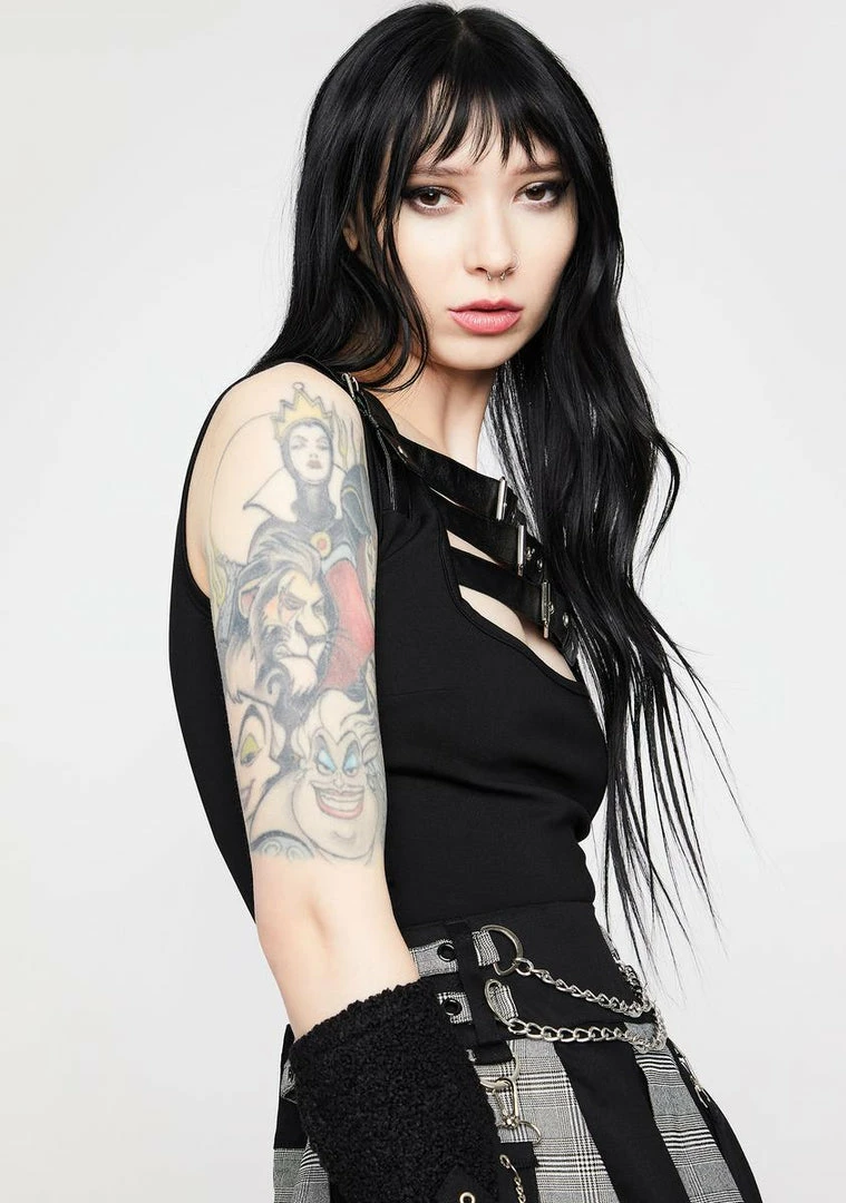 Jawbreaker Cropped Straps Buckle Top