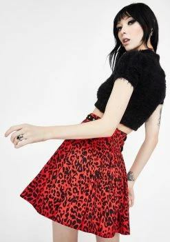 Jawbreaker Bottoms Leopard Print Studded Skirt