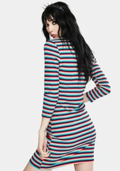 Jawbreaker LSD Rainbow Stripe Mini Dress