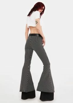 Jawbreaker Bottoms Pinstripe Bell Bottom Pants