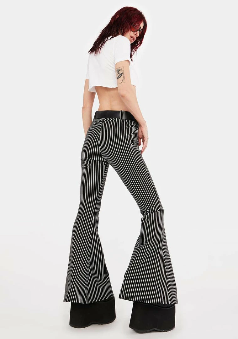 Jawbreaker Bottoms Pinstripe Bell Bottom Pants