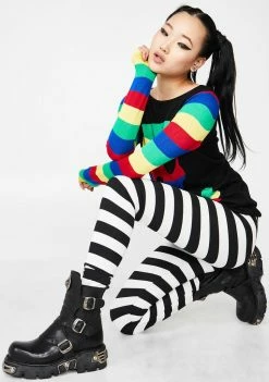Jawbreaker Recently Deceased Stripe Leggings Bottoms