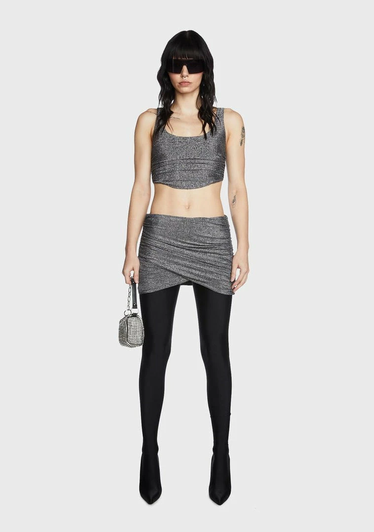 BY DYLN Ivy Ruched Mini Skirt