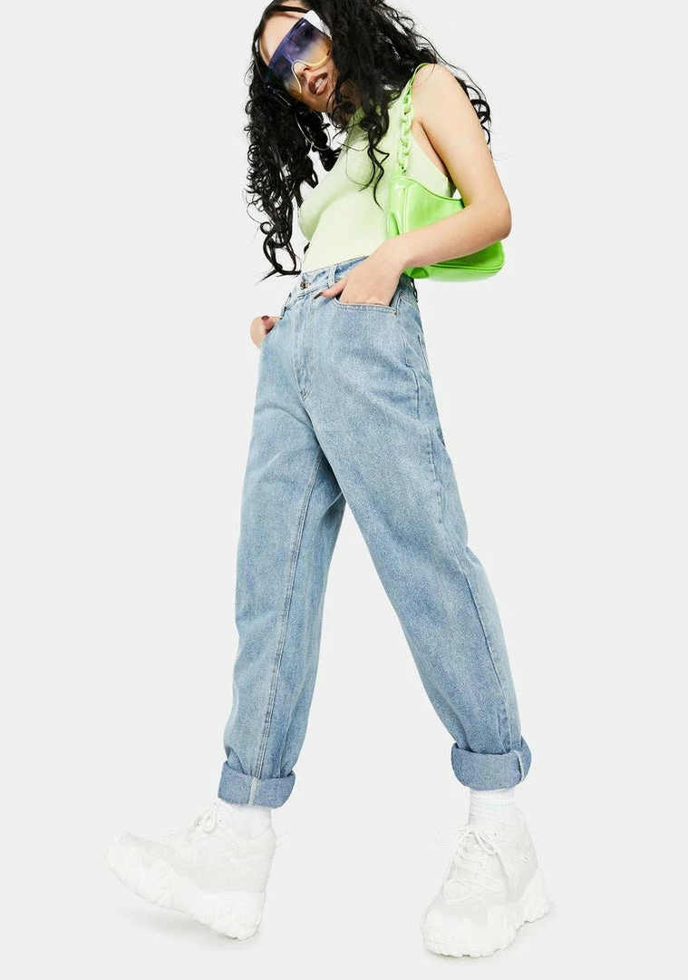 BY DYLN Harlow Denim Mom Jeans Bottoms