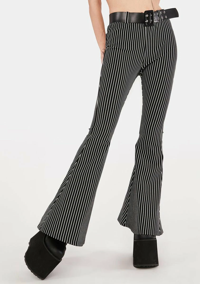 Jawbreaker Bottoms Pinstripe Bell Bottom Pants