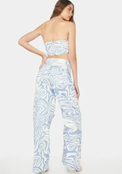 BY DYLN Swirl Ivan Wide Leg Jeans