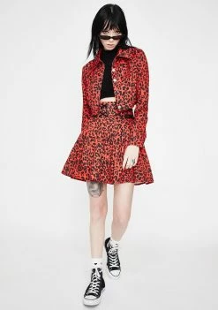 Jawbreaker Leopard Print Crop Jacket