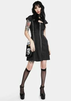 Jawbreaker Manson Pinstripe Skater Dress