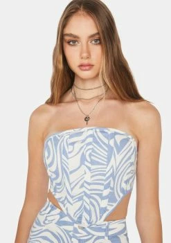 BY DYLN Swirl Ivan Corset Top Tops