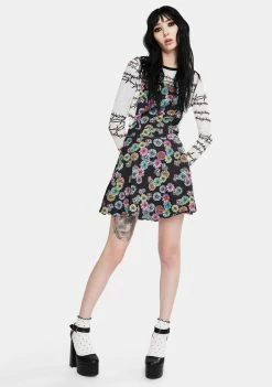 Jawbreaker Dresses Floral Rainbow Overall Dress