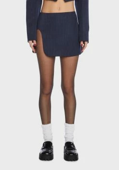 BY DYLN Zayne Pinstripe Mini Skirt