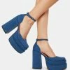 NOKWOL Charlie Denim Platform Heels