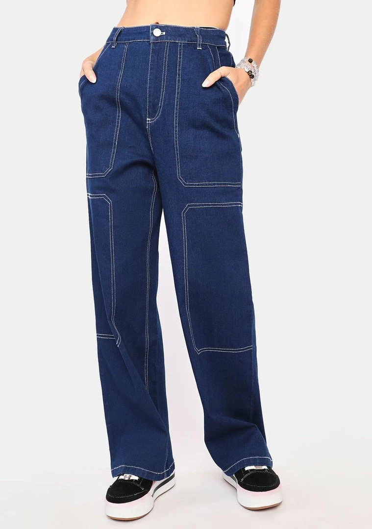 BY DYLN Cooper Wide Leg Denim Jeans Bottoms