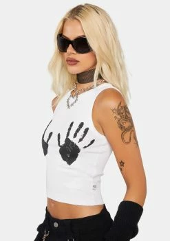 Basic Pleasure Mode Palm Print Tank Top Tops