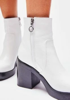 Dirty Laundry Boots & Booties White Groovy Combat Boots