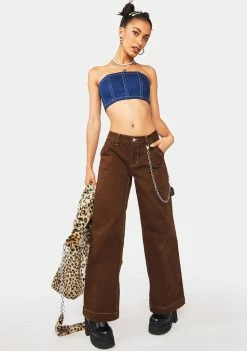 BY DYLN Cooper Denim Crop Top Tops