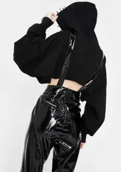 Jawbreaker Black Vinyl Overalls Jumpsuits & Rompers
