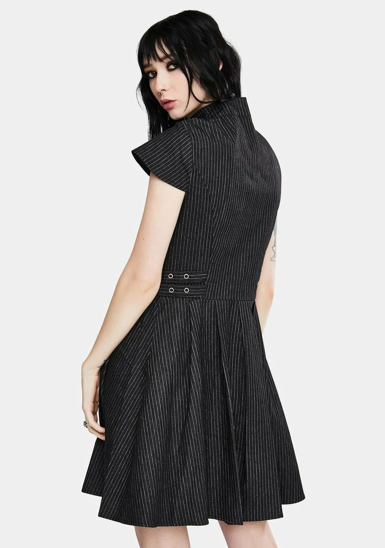 Jawbreaker Manson Pinstripe Skater Dress