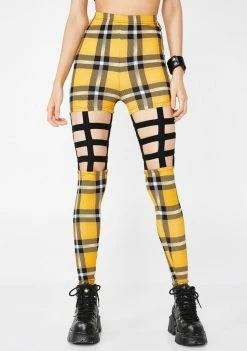 Jawbreaker Most Disruptive Plaid Cage Leggings Bottoms
