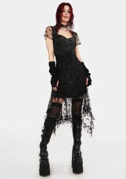 Jawbreaker Dresses Moon Mesh Overlay Mini Dress