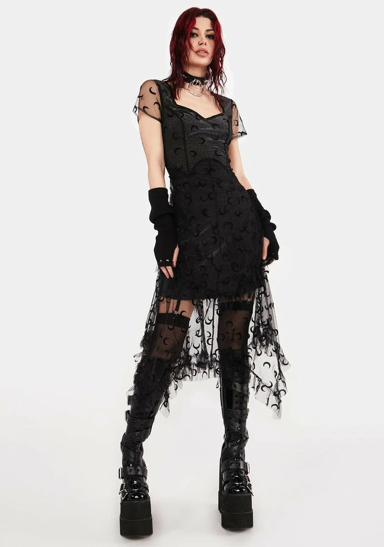 Jawbreaker Dresses Moon Mesh Overlay Mini Dress