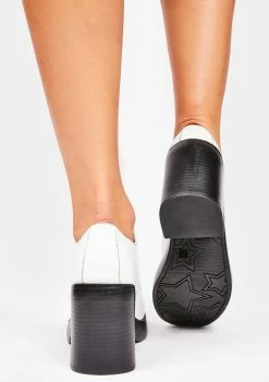 Dirty Laundry White Patent Gatsby Platform Pumps