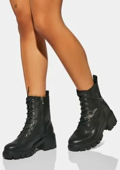 Dirty Laundry Combat Boots Newz Heeled Ankle Boots