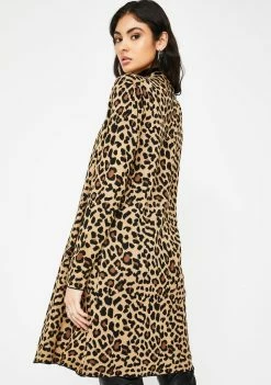 Jawbreaker Tops Oversized Leopard Print Cardigan