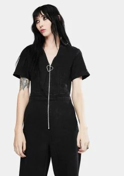 Jawbreaker No Heart Denim Jumpsuit Jumpsuits & Rompers