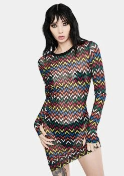 Jawbreaker Mix Tape Chevron Mini Dress Dresses