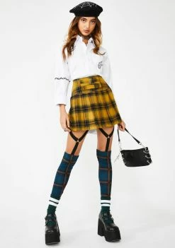 Jawbreaker Pleated Tartan Mini Skirt