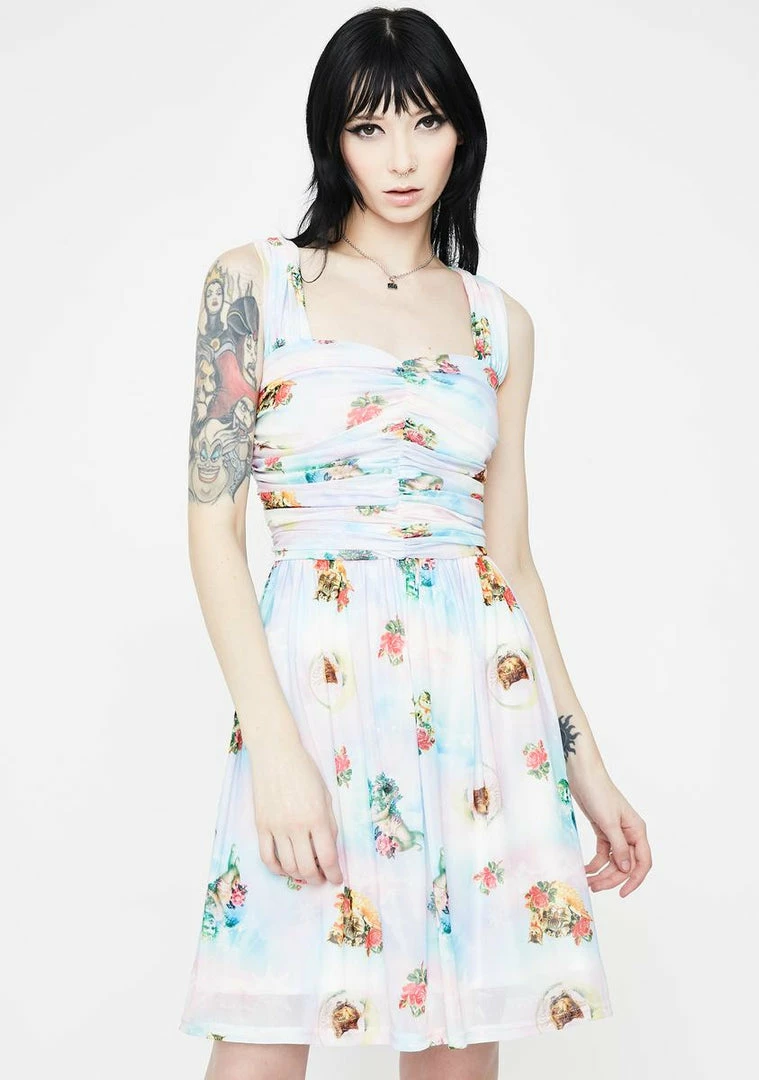 Jawbreaker Cherub Cat Chiffon Skater Dress