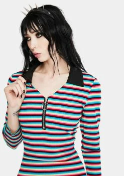 Jawbreaker LSD Rainbow Stripe Mini Dress