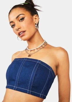 BY DYLN Cooper Denim Crop Top Tops