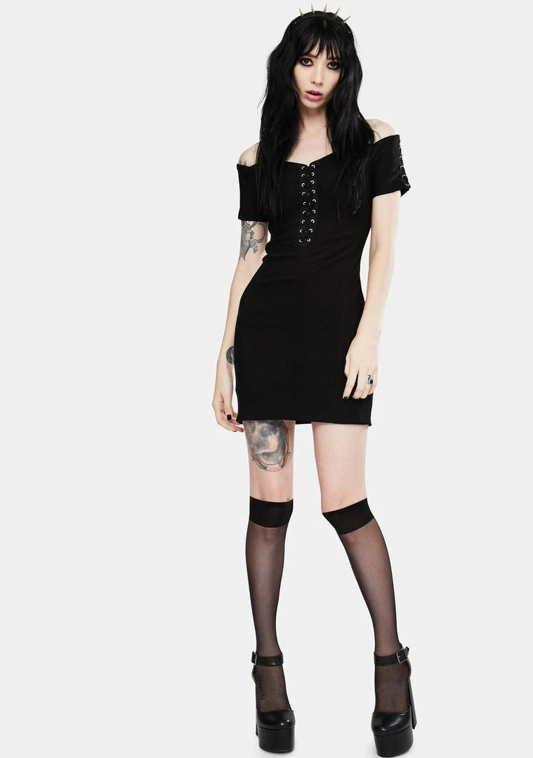 Jawbreaker Dresses Bengaline Lacing Mini Dress