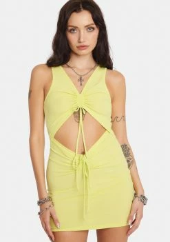 BY DYLN Yellow Levi Mini Dress Dresses