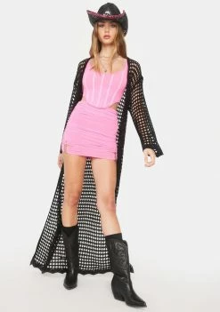 BY DYLN Pink Blair Corset Top Tops