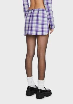 BY DYLN Wilson Plaid Mini Skirt