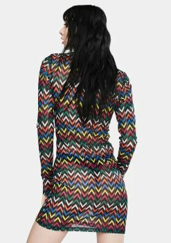 Jawbreaker Mix Tape Chevron Mini Dress Dresses