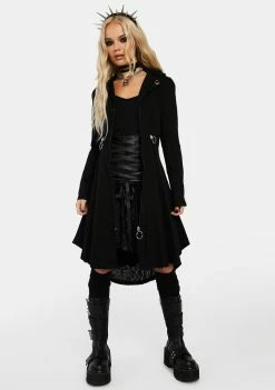 Jawbreaker Fit & Flare Coat W/ Zip Detail
