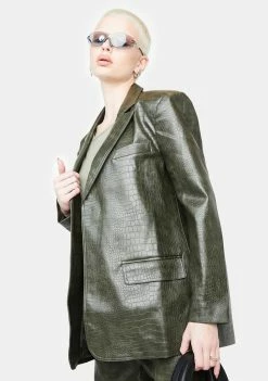 BY DYLN Outerwear Santo Oversized Leather Blazer
