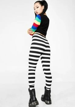 Jawbreaker Recently Deceased Stripe Leggings Bottoms